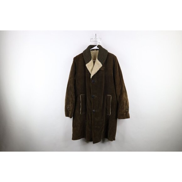 Vtg 60s 70s Streetwear Men 38 Deep Pile Fleece Blanket Lined Corduroy Jacket USA